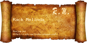 Rack Melinda névjegykártya