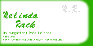 melinda rack business card